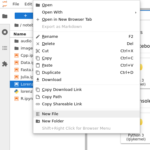 Customized context menu