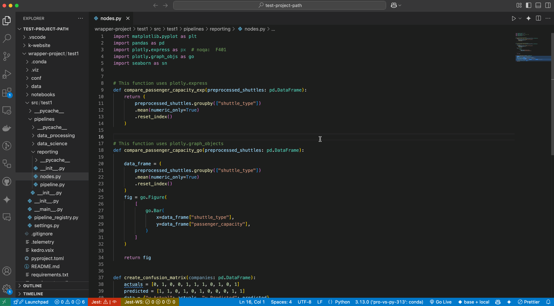 Setting Kedro project path through Command Palette