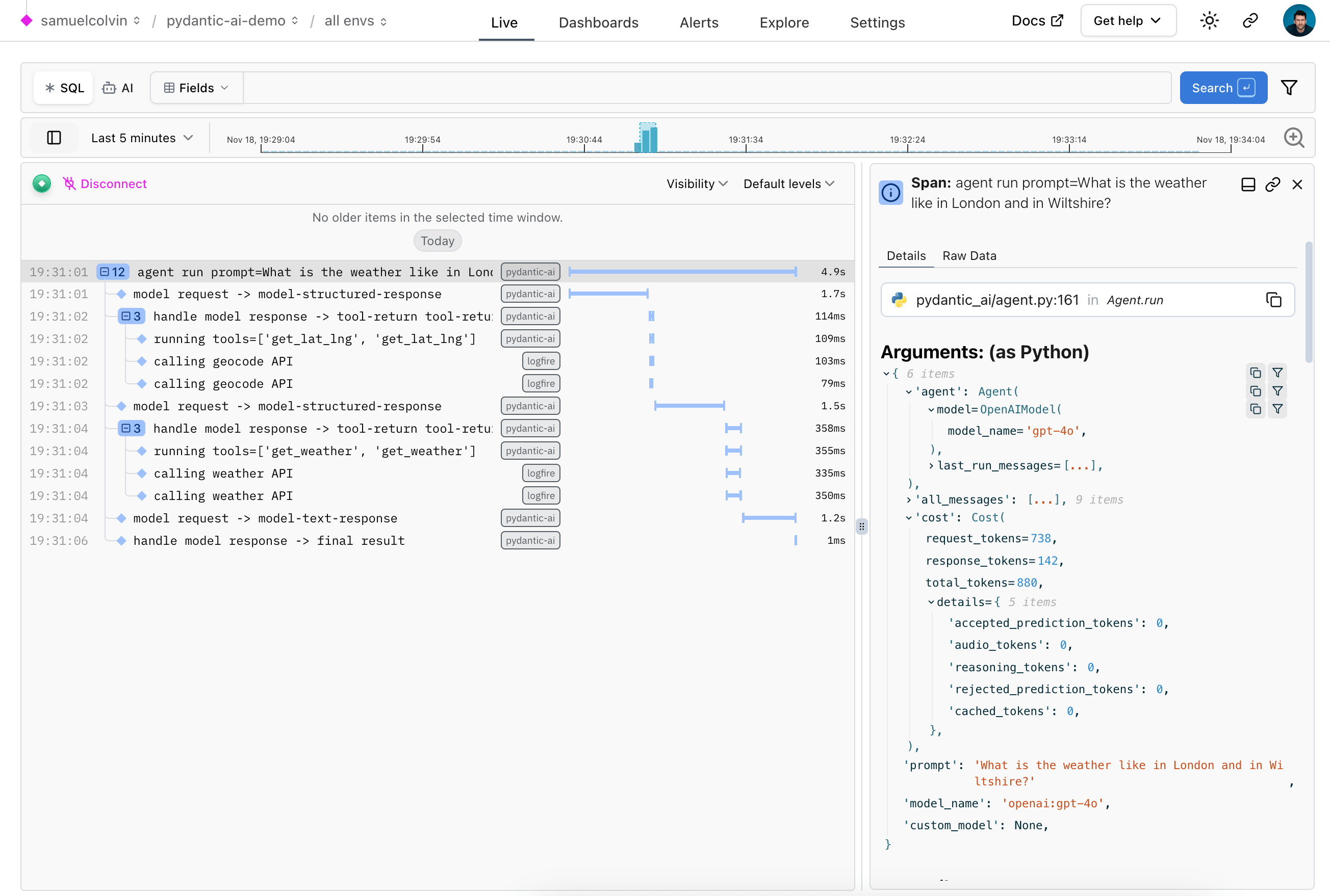 Weather Agent Logfire
