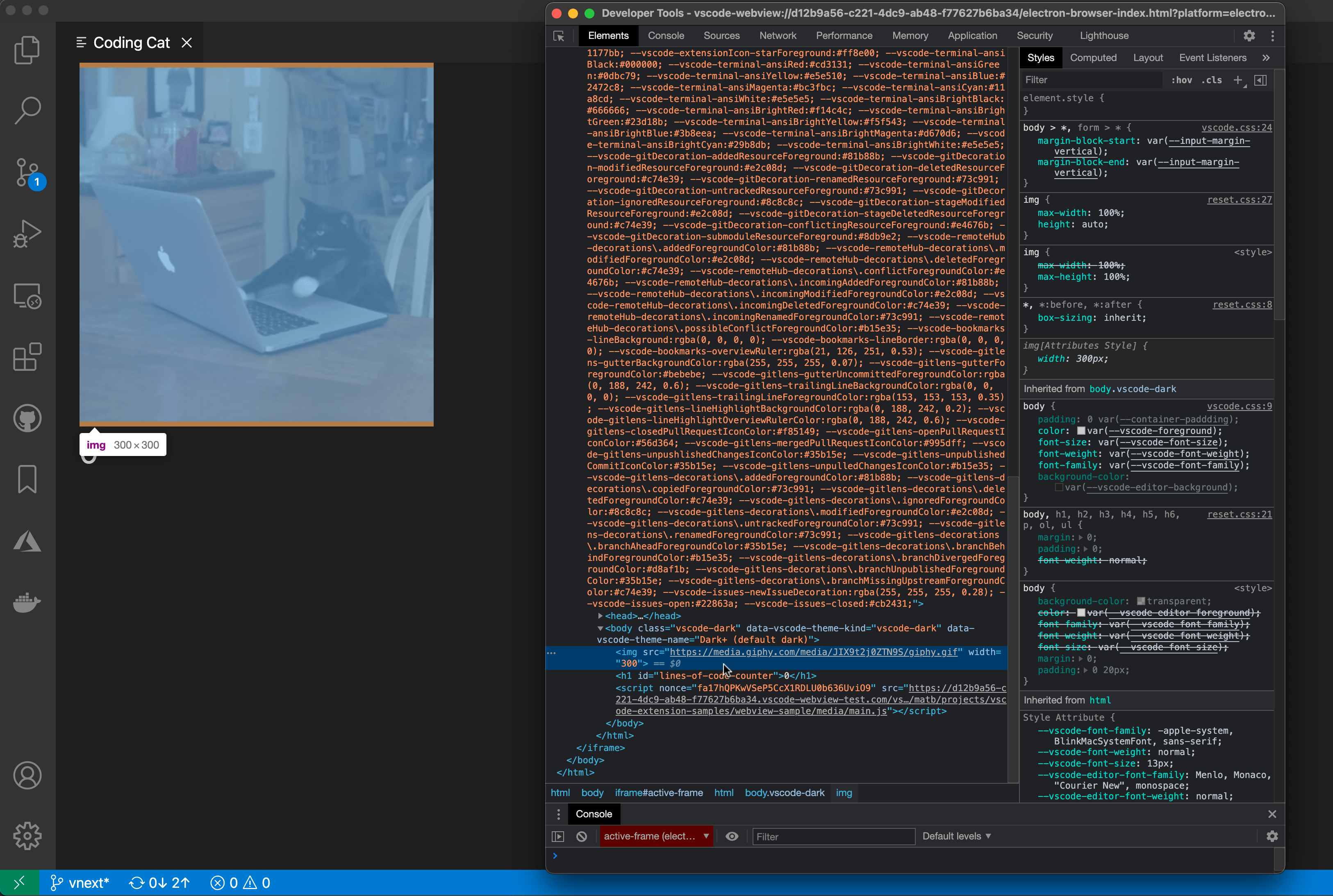 在开发者工具窗口中检查webview