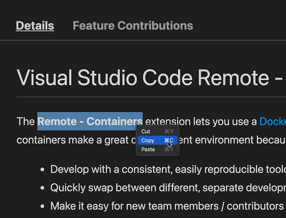 网页视图中的上下文菜单